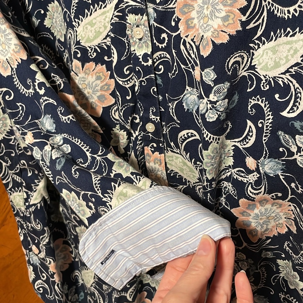Chaps Blouse Button Front Collared - Picture 4 of 7